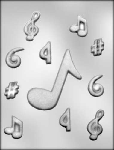 Music Notes Chocolate Mould - Click Image to Close